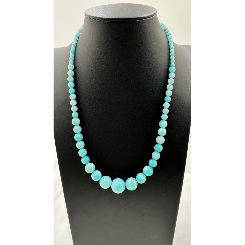 Jay King Mine Find Amazonite Graduated Bead Necklace Sterling Silver 925 18-21in